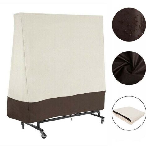 Funda de tela Oxford 210D para mesa de ping pong, impermeable y resistente al polvo, color beige, 36 x 85 x 160 cm