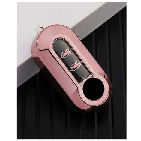 Funda de TPU para llave de coche Fiat Panda, Punto, 500, Bravo (oro rosa)