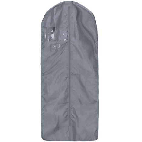 Funda de vestidos y trajes largos con ventrana transparente en tejido Oxford ATELIER  Gris humo