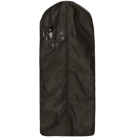 Funda de vestidos y trajes largos con ventrana transparente en tejido Oxford ATELIER VALENTO  Negro