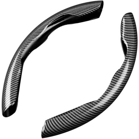 Funda de volante de fibra de carbono, accesorio universal para interiores de automóviles.