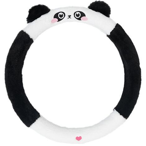 Funda de volante de peluche de panda, universal, 15 pulgadas (38 cm), protector de volante, funda de volante, funda de felpa