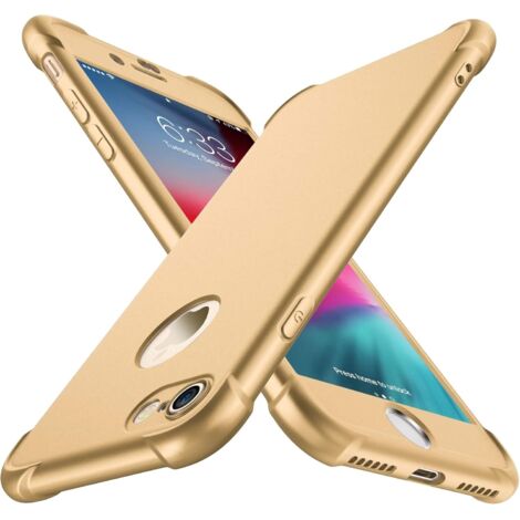 FUNDA DORADA PARA IPHONE 7/8 4.7' 2X VIDRIO TEMPLADO