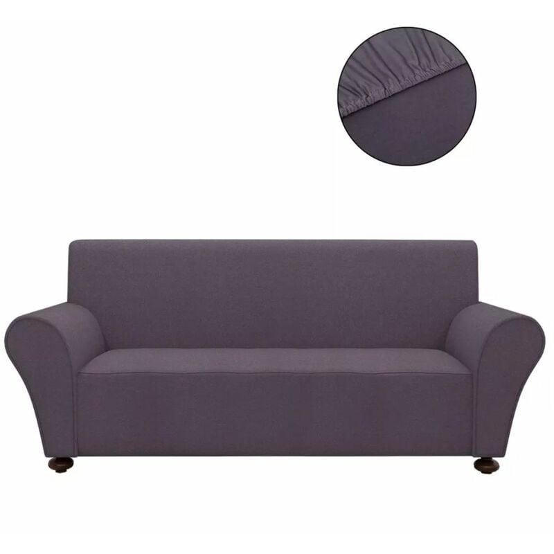 

funda elastica de tela jersey de poliester antracita para sofa