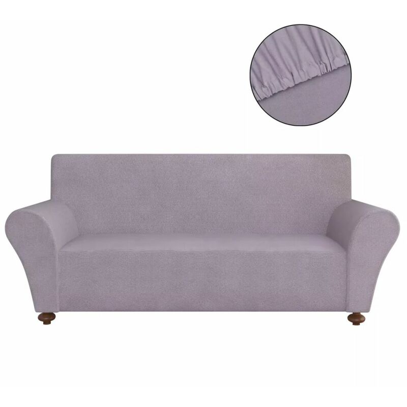 

funda elastica de tela jersey de poliester gris para sofa