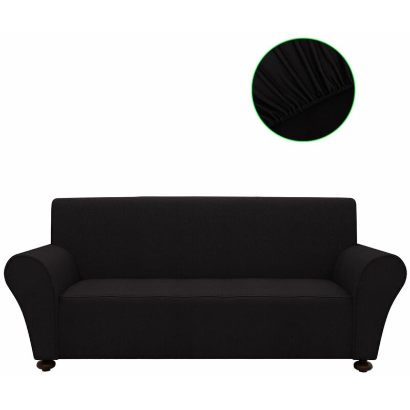 

funda elástica de tela jersey de poliéster negra para sofá
