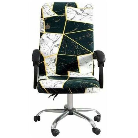 Funda elástica extraíble para silla de oficina, estilo simple, con patrón geométrico, para sillón de oficina, protector elástico para silla de computadora (M)