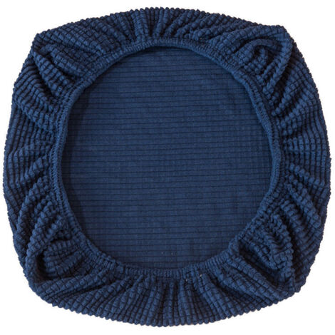 Funda elástica para asiento de silla giratoria de oficina, color azul oscuro.