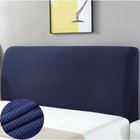 Funda elástica para cabecero KZQ, protector elástico, diseño integral para la decoración del dormitorio, azul marino, 150 cm (cabecero de 150 a 170 cm)