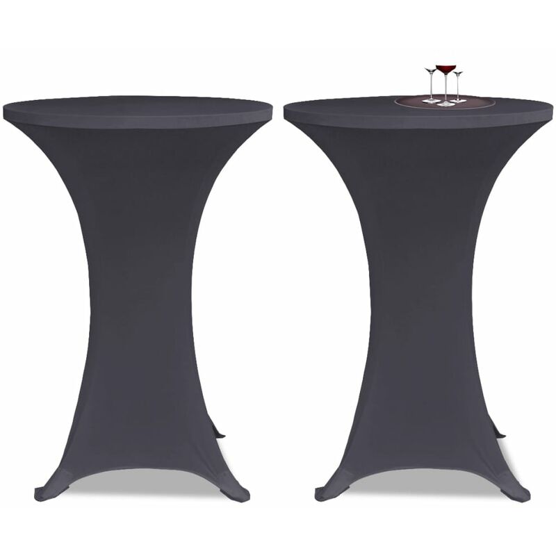 

Funda elástica para mesa 2 unidades 80 cm gris antracita