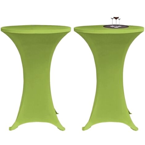 Funda elástica para mesa 2 unidades 80 cm verde