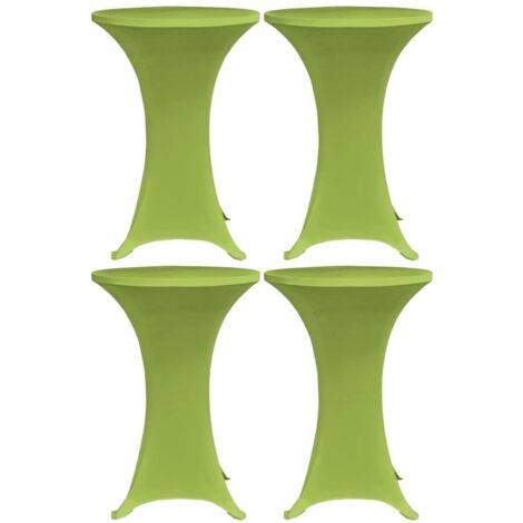 Funda elástica para mesa 4 unidades 80 cm verde