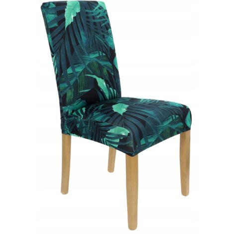 FUNDA ELÁSTICA PARA SILLA CON ESTAMPADO DE HOJAS [21CY]