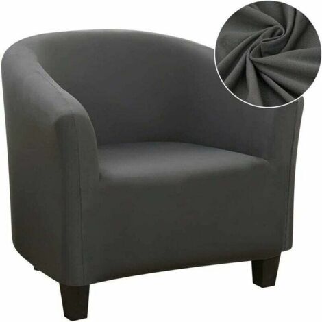 Funda elástica para sillón convertible, fácil de instalar y lavar, con reposabrazos, para mostrador, bar, sala de estar y sala de reuniones, color gris