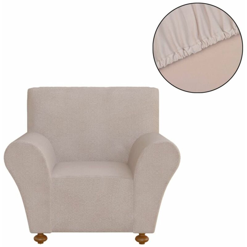 

funda elástica para sofá de tela jersey de poliéster color beige