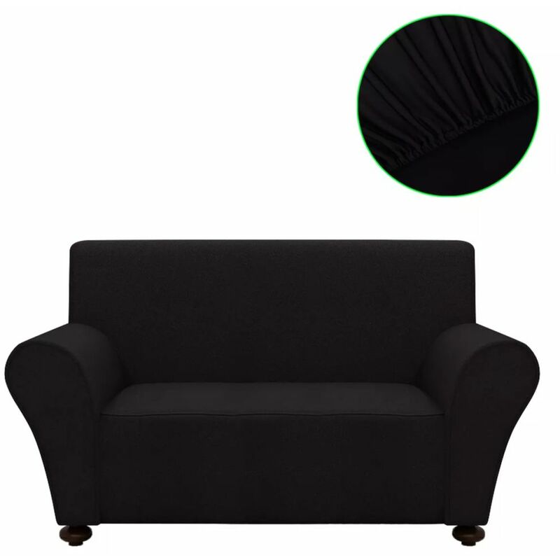 

funda elástica para sofá de tela jersey de poliéster negra