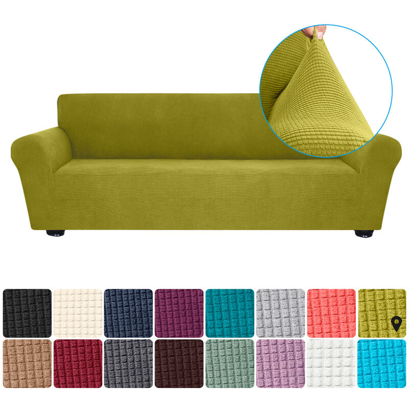 

Funda elastica para sofa Funda de licra antideslizante Funda de sofa suave para sofa de 4 plazas Lavable para sala de estar Ninos Mascotas （Verde