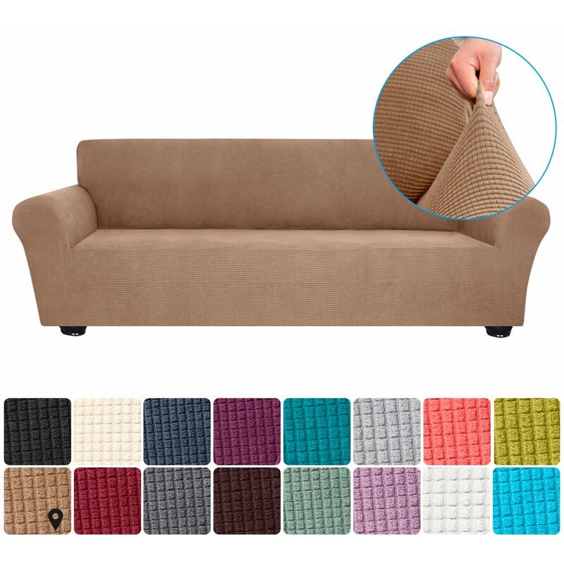 

Funda elastica para sofa, spandex, antideslizante, suave, funda para sofa, 4 plazas, lavable para sala de estar, ninos, mascotas, camello,