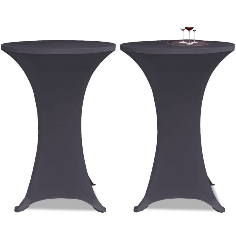 

Funda elastica para mesa 2 unidades 60 cm gris antracita