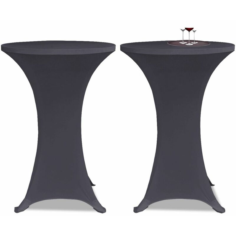 

Funda elastica para mesa 2 unidades 70 cm gris antracita