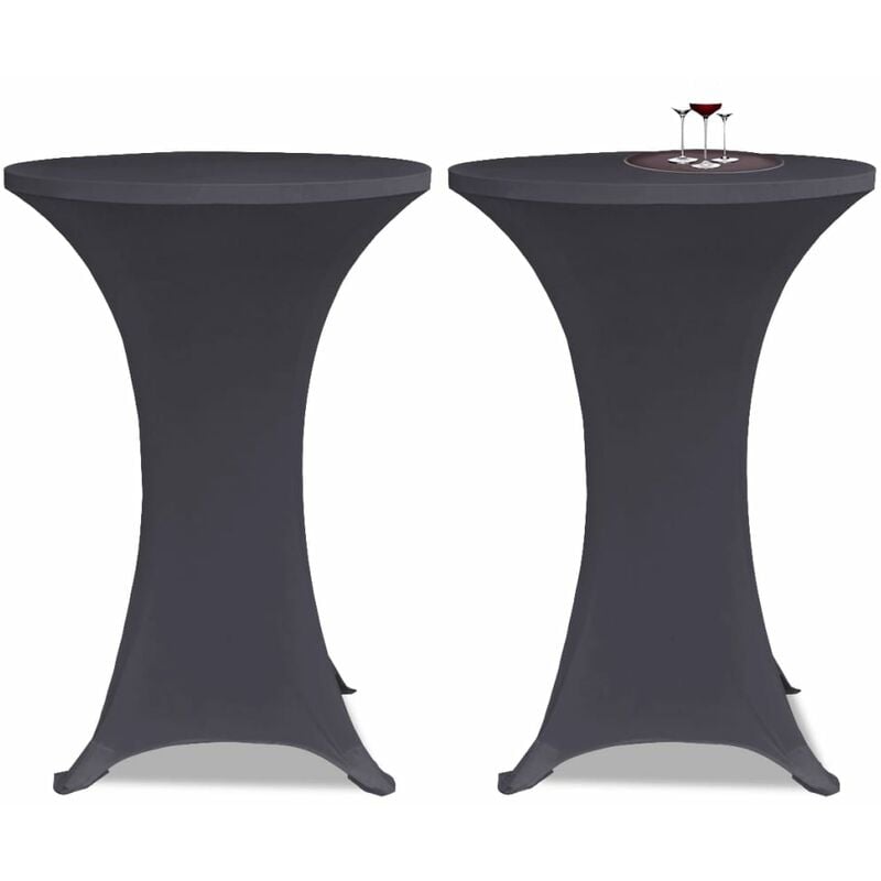 

Funda elástica para mesa 2 unidades 70 cm gris antracita - Gris