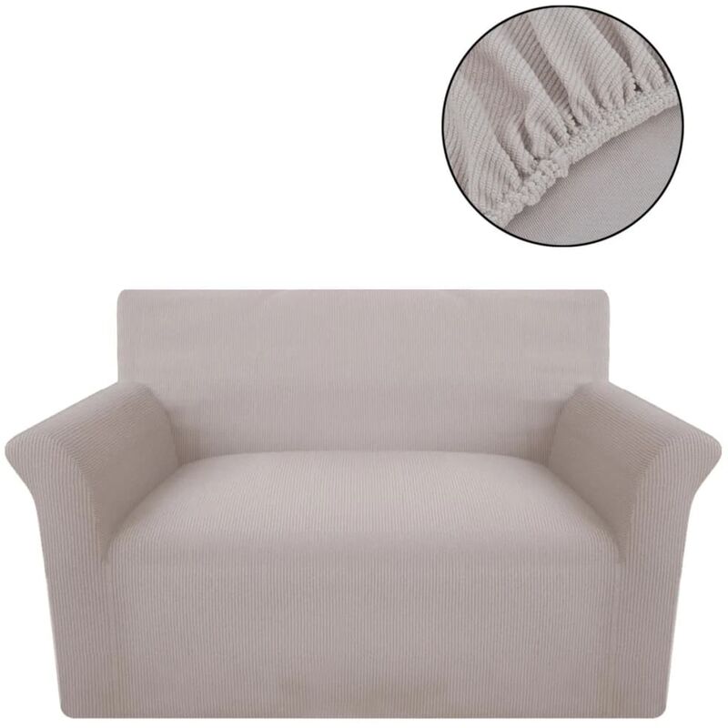 

Youthup - funda elástica para sofá de tela acanalada color beige - Beige