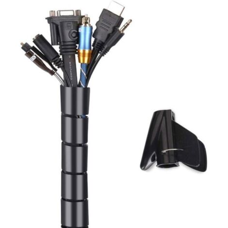 Funda flexible para cables de 2 m: ideal para TV, PC, hogar y oficina.