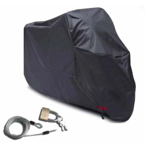 Funda grande para Harley Davidson para lluvia y sol, funda para coche deportivo (negra gruesa 245x105x125), para proteger muebles de interior y exterior.