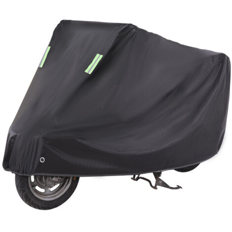 Funda grande para motocicleta de exterior, 255 x 90 x 125 cm. Material: funda para motocicletas, bicicletas de exterior y otras fundas protectoras para exteriores.