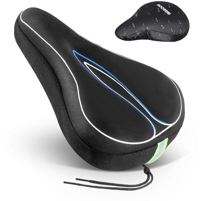 

Funda Impermeable de Asiento de Espuma Viscoelástica para Bicicleta Estática, Cojín de Asiento para Bicicleta Deportiva, Azul