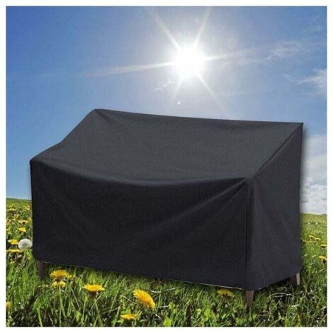 Funda impermeable para banco de jardín de 3 plazas, Oxford 210D, resistente a los rayos UV y al polvo, para bancos de exterior (163 x 66 x 89 cm), color negro