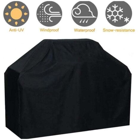 Funda impermeable para barbacoa Ulisem, resistente al viento y a la decoloración, de tela Oxford, para Weber, Brinkmann y la mayoría de las parrillas. 145 x 61 x 117 cm - RAPANDA