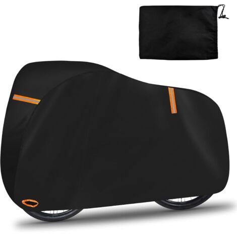 Funda impermeable para bicicleta con reflectores negra 200 x 70 x 110 cm