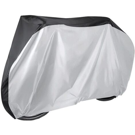 Funda impermeable para bicicleta o motocicleta, Kaypsre, poliéster Oxford 210D, resistente a los rayos UV, a prueba de polvo, 200 x 70 x 110 cm, negro/plata