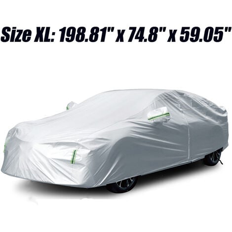 MAEREX Funda Impermeable para Coche ELUTO Protección UV 6 Capas, Funda para Coche Sedán con Cremallera Hatchback 470x178x152 cm Sasicare