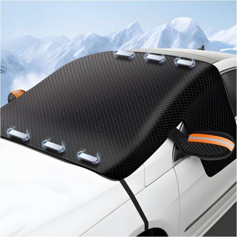 Funda impermeable para coche fabricada en tejido Oxford para invierno (con espejos laterales y tira reflectante naranja).