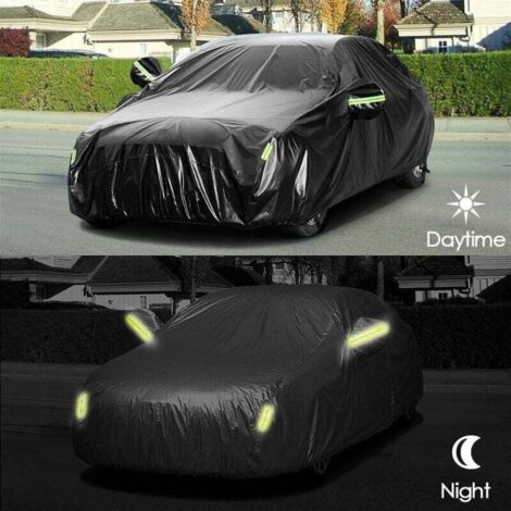 Funda impermeable para coche YMYNY para exteriores - Funda protectora impermeable para coche (4,9 × 1,8 × 1,5 m) Negra