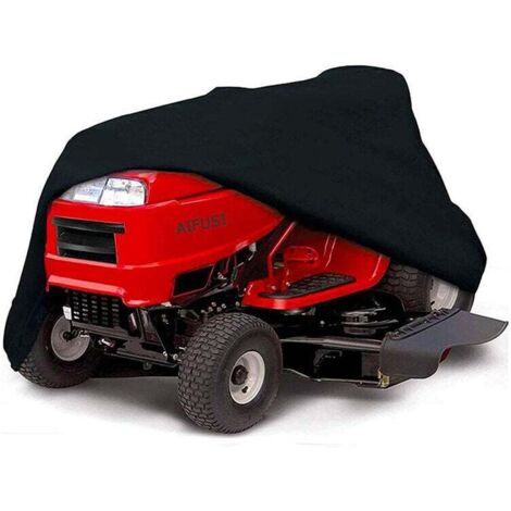Funda impermeable para cortacésped, funda universal para tractor, de poliéster Oxford 210D, antipolvo (color: negro (183 x 137 x 117 cm))