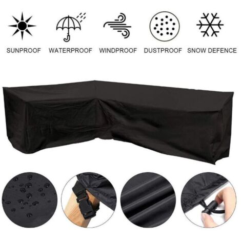 Funda impermeable para muebles, resistente, de tela Oxford 210D, para exteriores, de ratán, para sofá esquinero (200 x 270 cm)