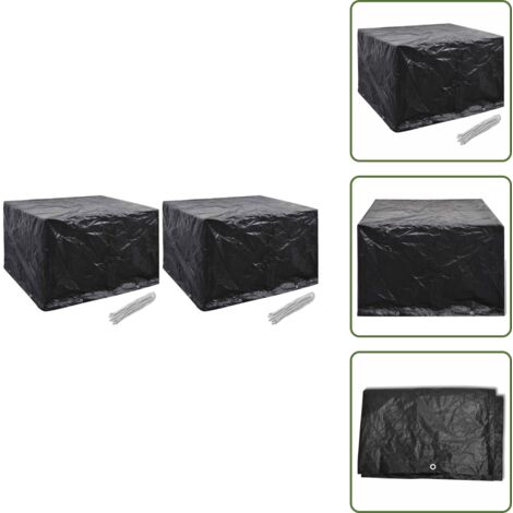 Funda impermeable - vidaXL Funda de muebles de jardín 2 uds 8 ojales 135x135x90 cm - Funda para bancos