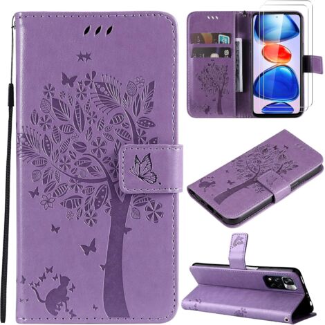 FUNDA LIBRE MORADA 2X VIDRIO TEMPLADO PARA XIAOMI REDMI NOTE 11 PRO/PRO
