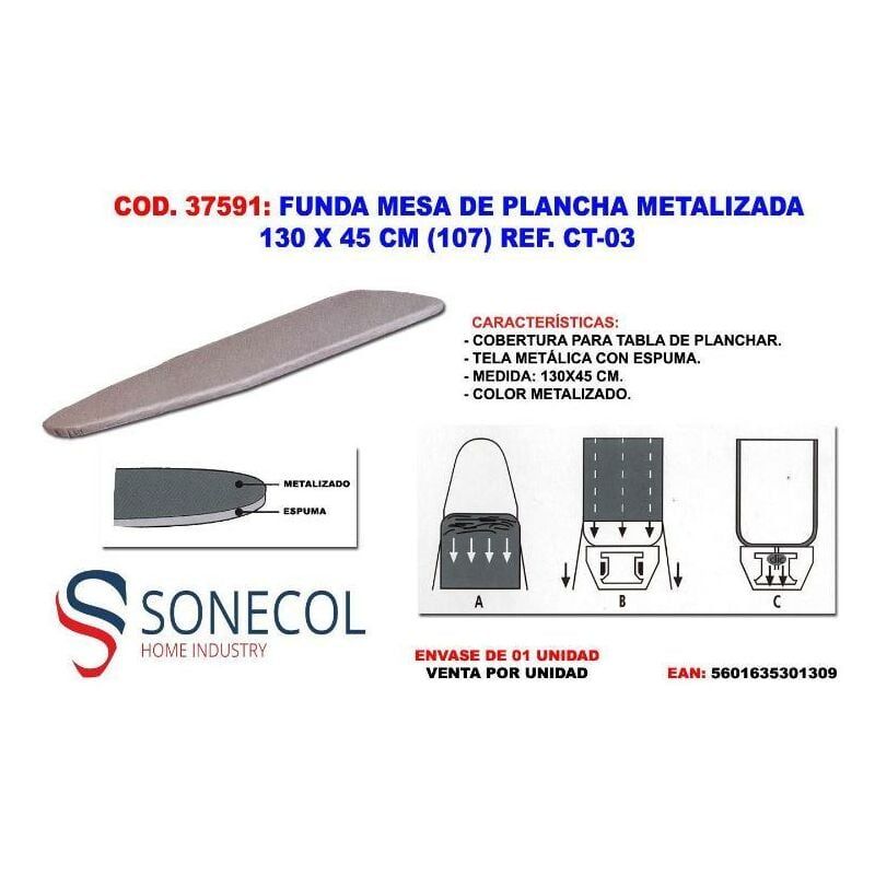 

funda mesa de plancha metalica 130 x 45 (107) ref. ct-03 - Mibricotienda