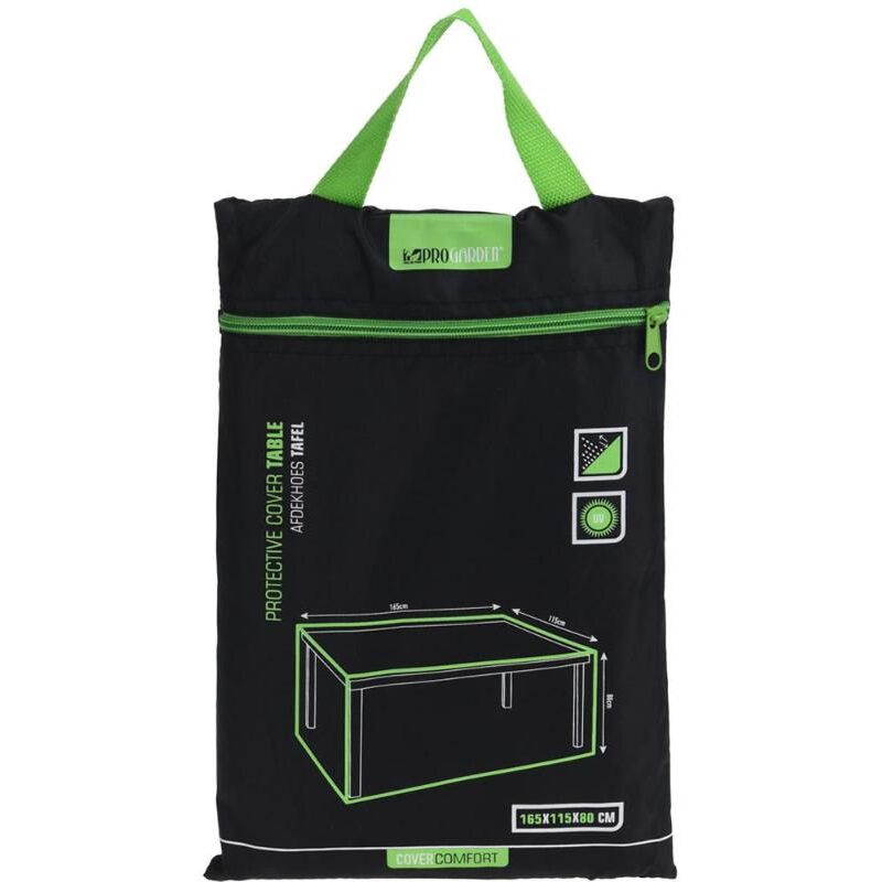 

ProGarden Funda para mesa de jardín negra 165x115x80 cm - Negro