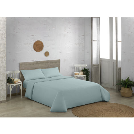 Funda nórdica de algodón orgánico color hielo. Cama de 150/160 cm.