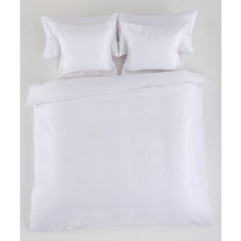 FUNDA NORDICA de satén color blanco - Cama de 150/160 (1 pieza) - 100% algodón - 300 hilos. Gramage: 118