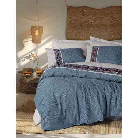 Funda nórdica, funda nórdica, ropa de cama Set 100% Algodón Gris