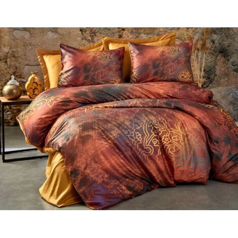 Funda nórdica, funda nórdica, ropa de cama Set Rojo Gold