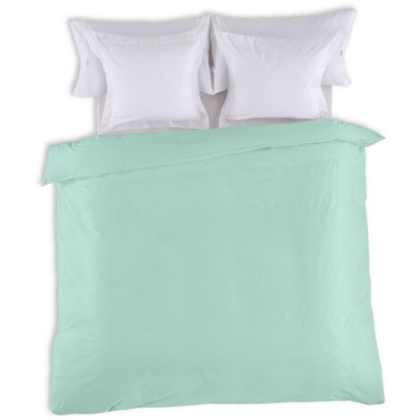 FUNDA NORDICA lisa color aqua - Cama de 135/140 (1 pieza) - 50% algodón / 50% poliéster - 144 hilos. Gramage: 115
