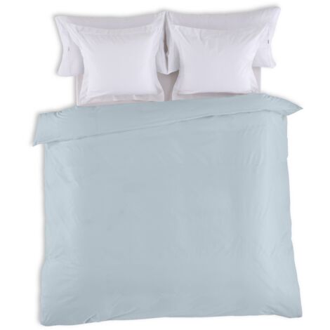 FUNDA NORDICA lisa color azul celeste - Cama de 150/160 (1 pieza) - 50% algodón / 50% poliéster - 144 hilos. Gramage: 115