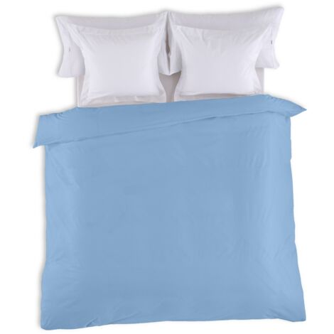 FUNDA NORDICA lisa color azul claro - Cama de 150/160 (1 pieza) - 50% algodón / 50% poliéster - 144 hilos. Gramage: 115